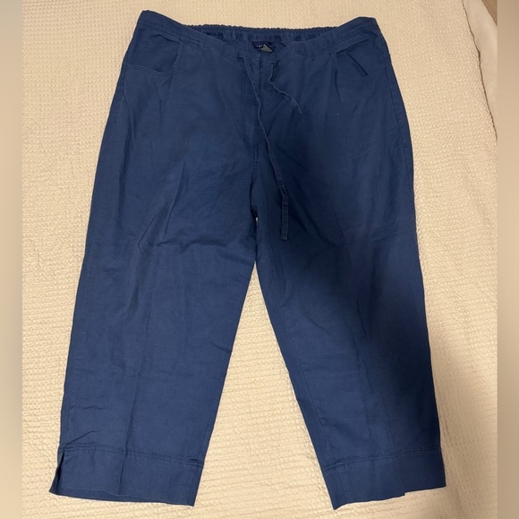 Venezia Navy Linen Pants Size 18/20 - Picture 1 of 8
